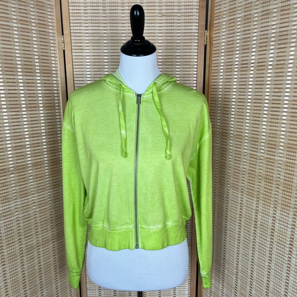 NWT Lime Green Splendid Crop Hoodie - Picture 5 of 10